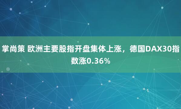 掌尚策 欧洲主要股指开盘集体上涨，德国DAX30指数涨0.36%
