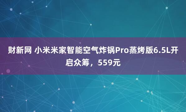 财新网 小米米家智能空气炸锅Pro蒸烤版6.5L开启众筹，559元